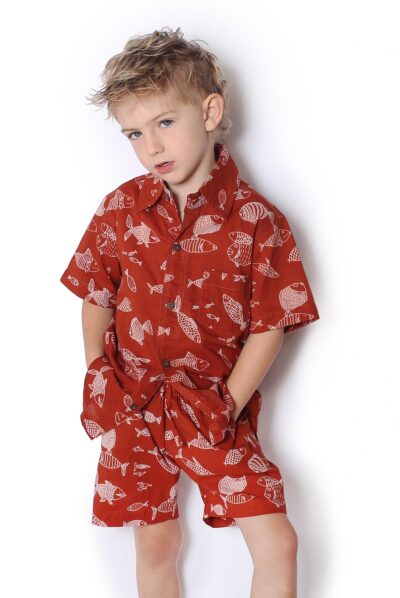 Kid's Shorts - OCHRE FISH